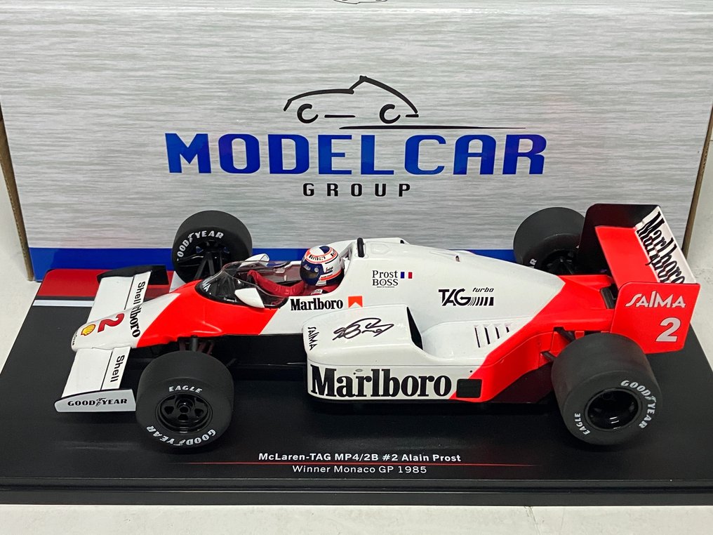 Mclaren - Monacos Grand Prix - Alain Prost - 1985 - Modellbil i skala 1/18  #2.1