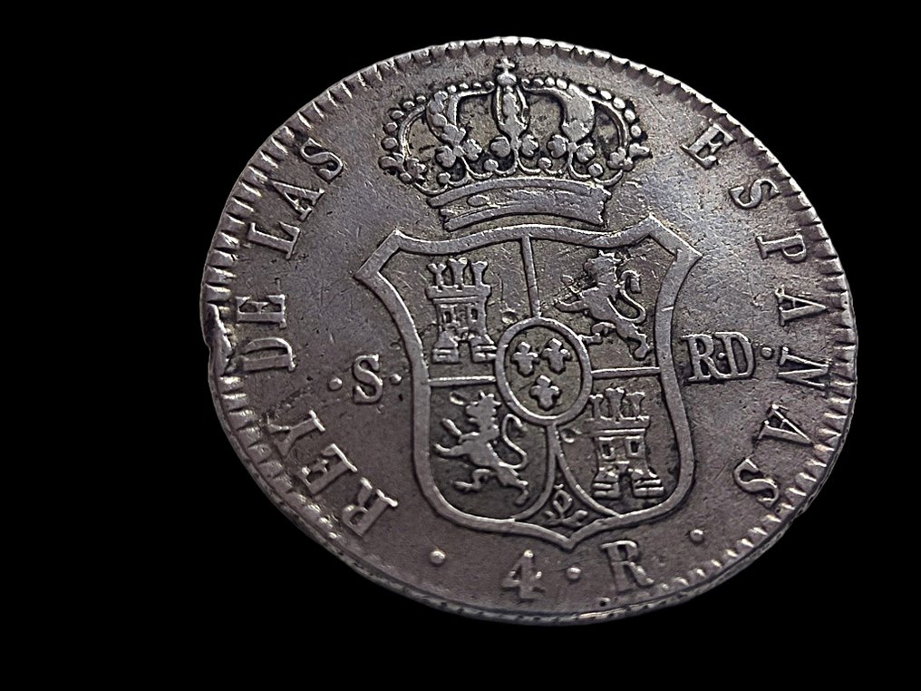 西班牙. Fernando VII (1813-1833). 4 Reales 1823. Sevilla RD. #2.1