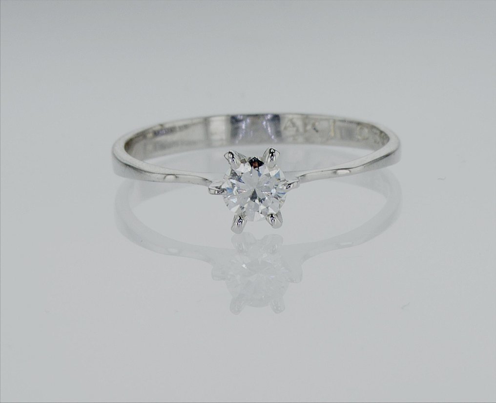 订婚戒指 - 14K包金 白金 -  0.30ct. tw. 钻石  (天然) #3.2
