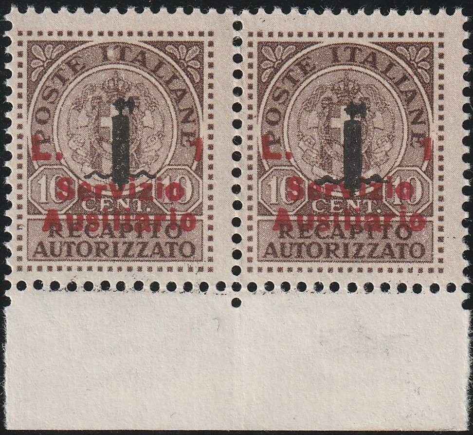 Local Issues - Guidizzolo  - 1945 Authorized Delivery Variety L.1 pair Sass n.2A Bdf MNH** rare and luxury #1.1