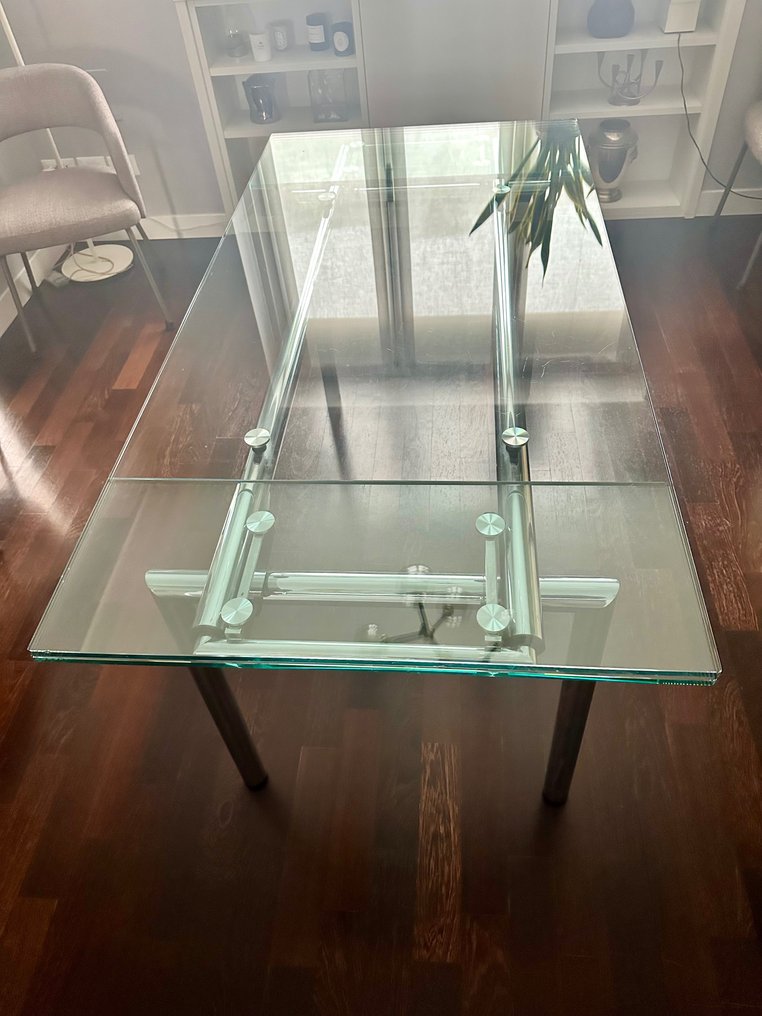 Tisch - Glas, Stahl - Ausziehbar um 30+30 cm #2.2
