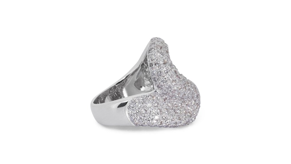 Bague - 18 carats Or blanc -  3.50ct. tw. Diamant  (Naturelle) #2.1