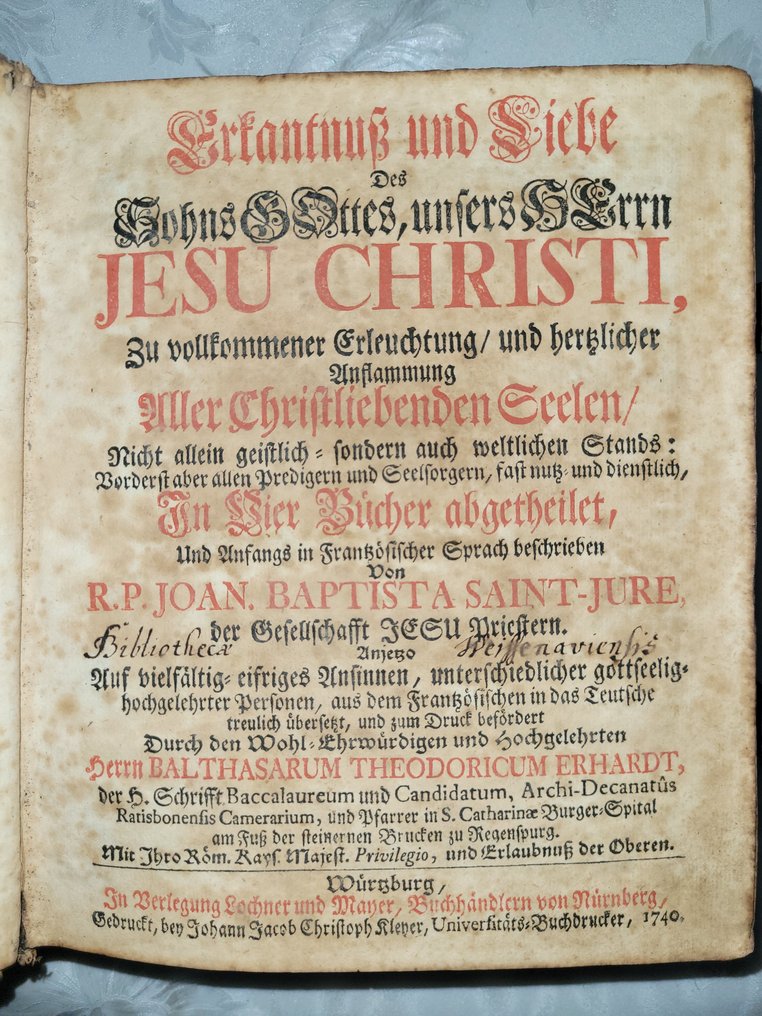 Saint-Jüre - Erkantnuß und Liebe des Sohn Gottes, unsers Herrn Jesu Christi - 1740 #2.1