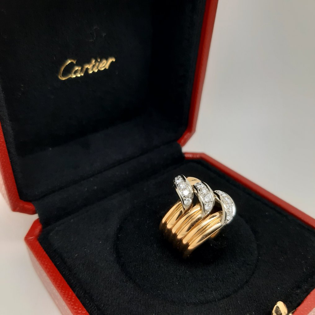 Cartier - Ring - Trilium - 18 kt Gelbgold, Weißgold -  0.30ct. tw. Diamant  (Natürlich) #2.1