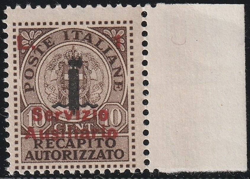 Local Issues - Guidizzolo  - 1945 Authorized Delivery Variety L.1 moved up Sass n.2Ab Bdf MNH** rare and luxury #1.1