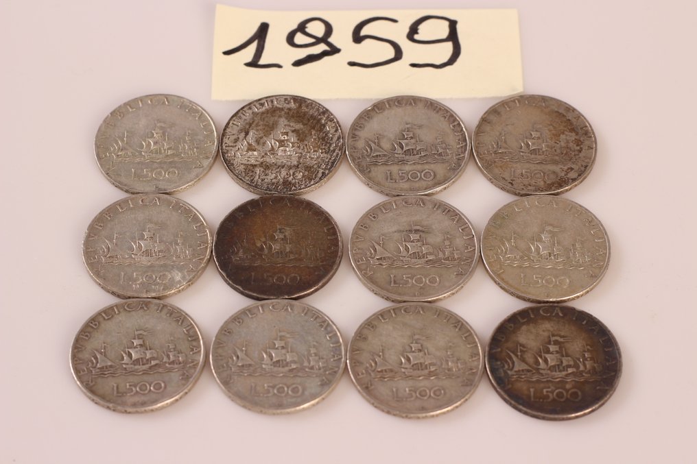 Włochy, Republika Włoska. Republic. 500 Lire argento (85 monete) #3.2