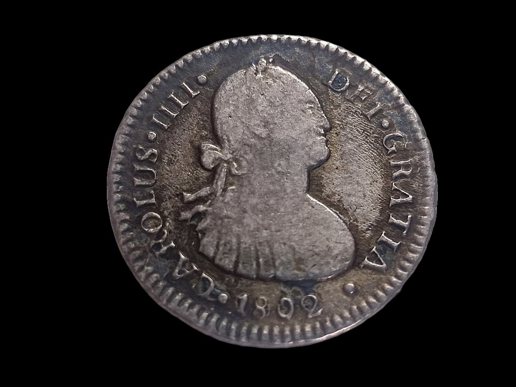 西班牙. Carlos IV (1788-1808). 1 Reale 1802 Santiago JJ. Busto propio #1.1