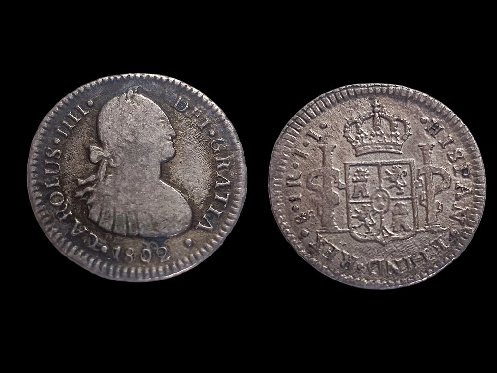 西班牙. Carlos IV (1788-1808). 1 Reale 1802 Santiago JJ. Busto propio #2.2