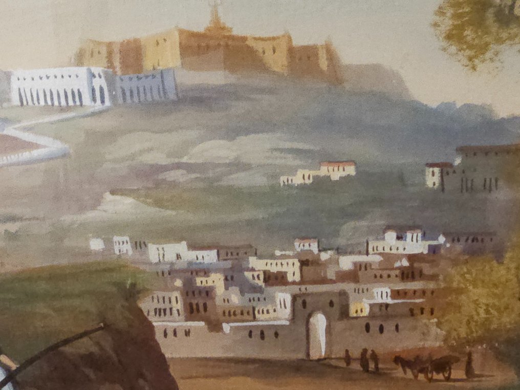 Scuola italiana (XIX-XX) - Veduta della collina del Vomero a Napoli #3.2