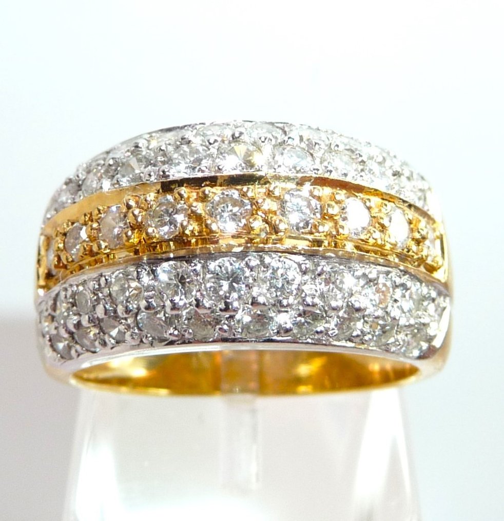 戒指 - 18K包金 白金, 黄金 -  1.77ct. tw. 钻石 (天然)  - 尺寸56可以更改 #4.3