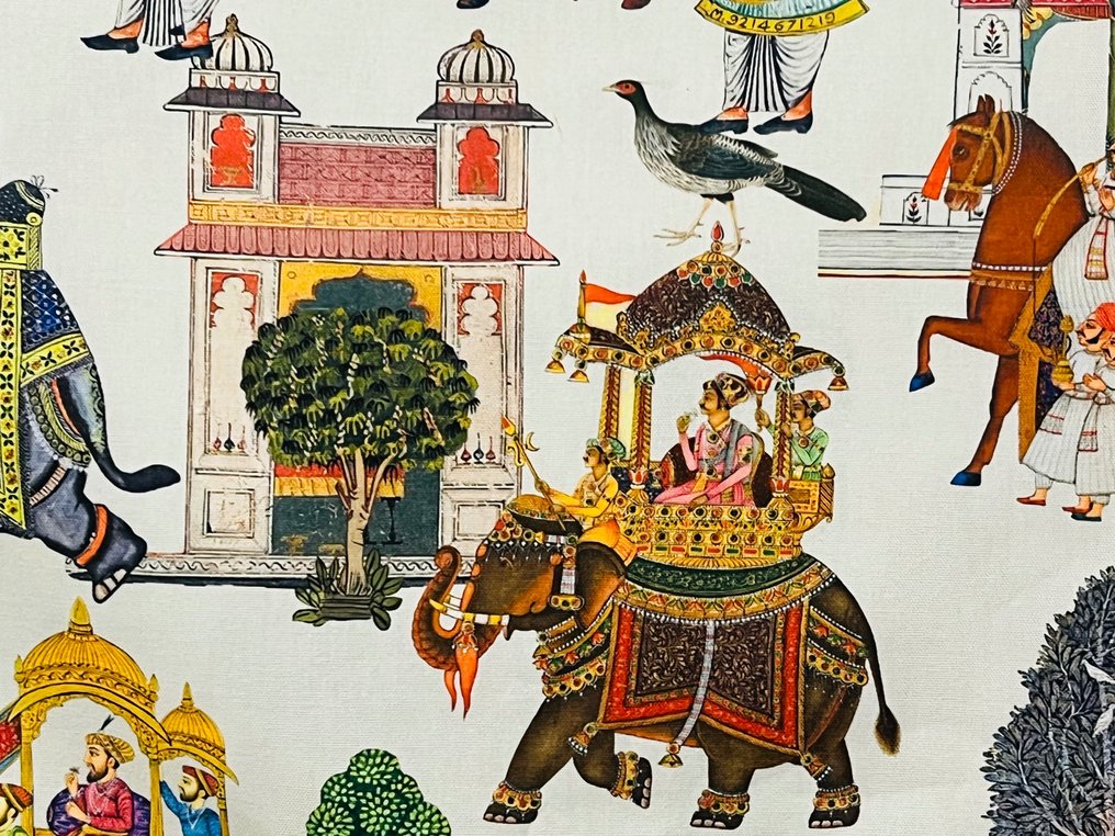 Raro ed esclusivo cotone Classica raffigurazione indiana - Tissu d’ameublement  - 300 cm - 280 cm #2.2