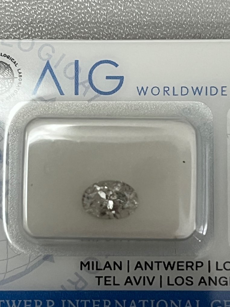 1 pcs Diamante  (Natural)  - 1.00 ct - Ovalado - E - I1 - Antwerp International Gemological Laboratories (AIG Israel) #1.1