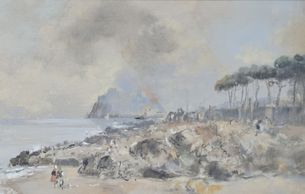 Giuseppe Casciaro (1863 - 1941) - Veduta di Ischia col castello aragonese #3.1