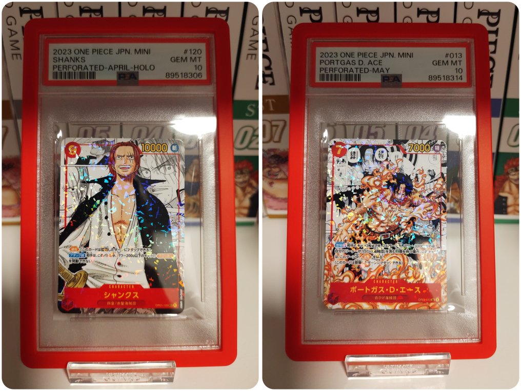 Saikyo Jump - One Piece Mini Promo - 2 Graded card - HOLO Manga Alt Art - 1x Portgas D. Ace + 1x Shanks - PSA 10 #1.1