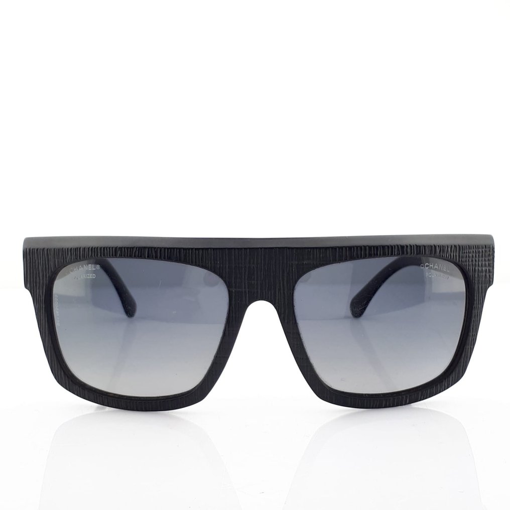 Chanel - Wayfarer Black Texture Acetate Havana CC Logo Sunglasses "POLARIZED" & "FULL SET" - Sonnenbrille #2.1