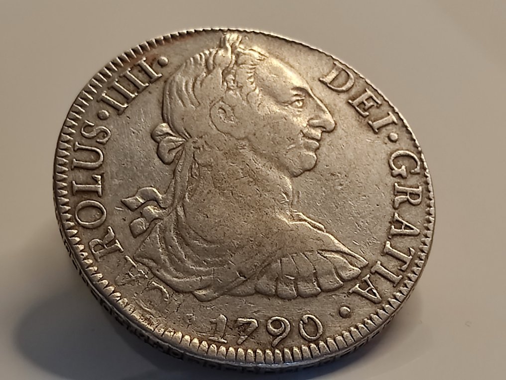 Espanja. Carlos IV (1788-1808). 8 Reales 1790 Mexico FM. Busto Carlos III #3.1