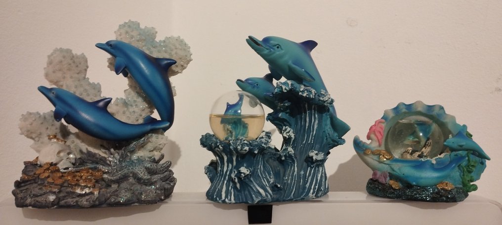 Θεματική συλλογή με ζώα - Πολλά τρία vintage συλλεκτικά μπιχλιμπίδια δελφινιών #1.1