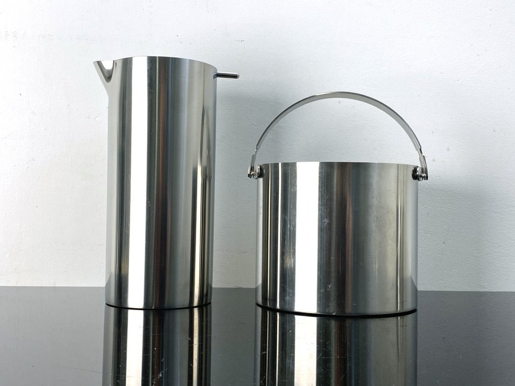 Stelton - Arne Jacobsen - Ice bucket -  Martini Mixer - Cylinda-Line - Steel  #2.1
