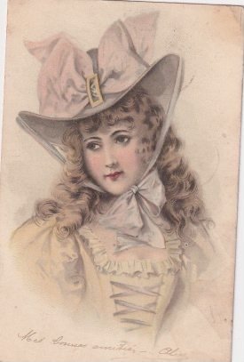 Fantasie, Vrouwen met hoeden - Ansichtkaart (70) - 1890-1920 #1.2
