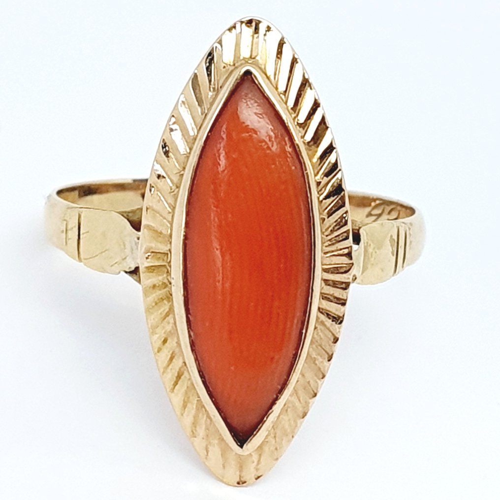 Δαχτυλίδι - 18 καράτια Κίτρινο χρυσό -  2.00ct. tw. Κοράλλι #2.1