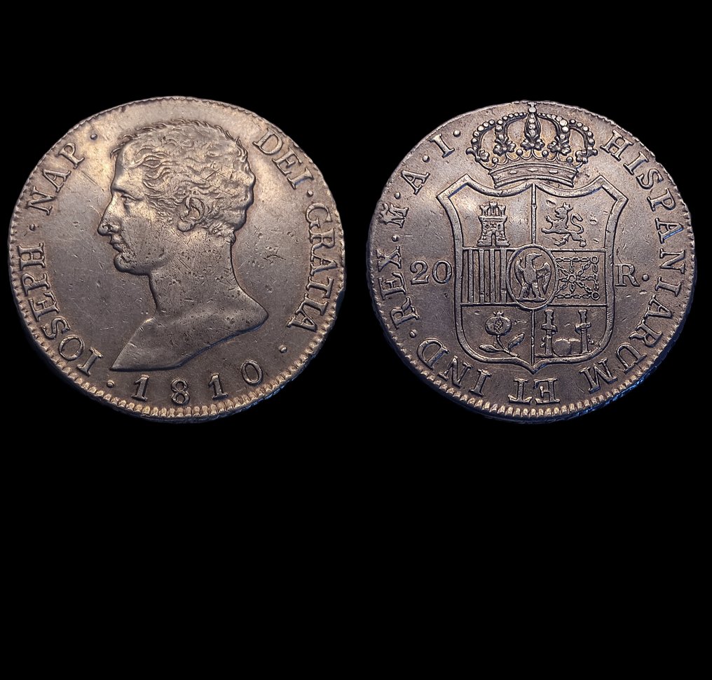 Spain. José Napoleón (1808-1813). 20 Reales 1810 Madrid. AI #1.2