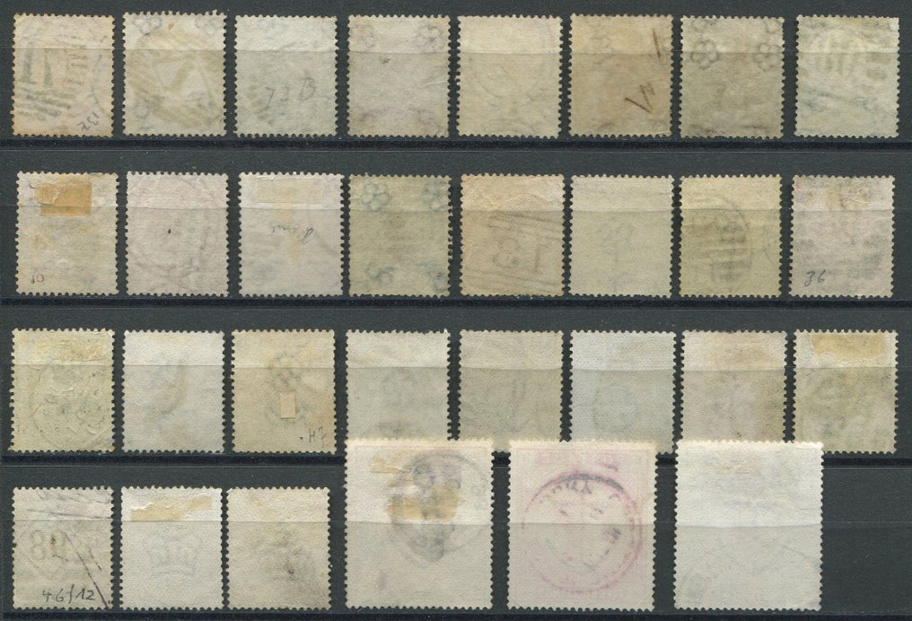 Großbritannien 1857/1884 - Sammelfläche bedruckt bis zu 10 Schilling - Stanley Gibbons #2.1