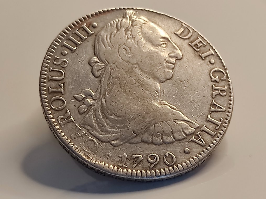 Espanja. Carlos IV (1788-1808). 8 Reales 1790 Mexico FM. Busto Carlos III #2.1