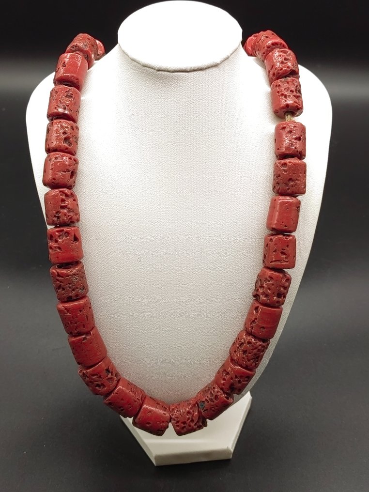 珊瑚 - 復古老古董復古珊瑚珠項鍊項鍊 - 頸鏈 #1.1