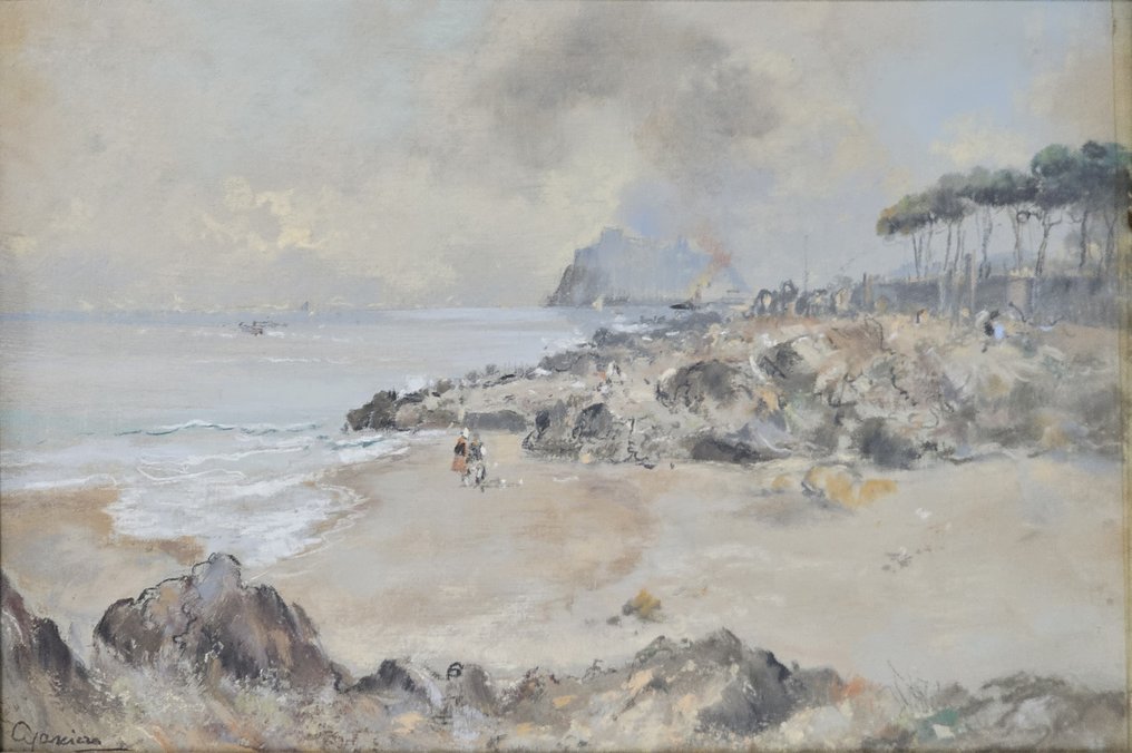 Giuseppe Casciaro (1863 - 1941) - Veduta di Ischia col castello aragonese #1.1