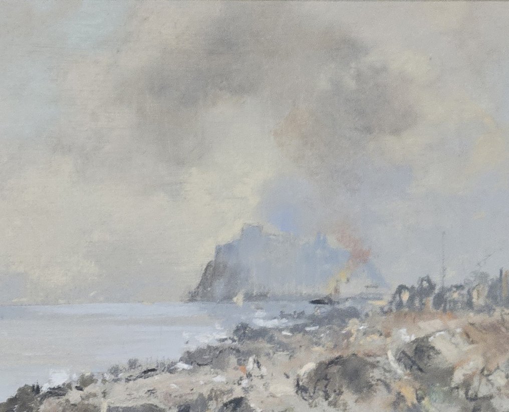 Giuseppe Casciaro (1863 - 1941) - Veduta di Ischia col castello aragonese #3.2