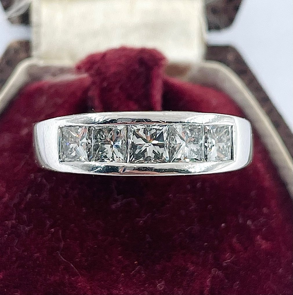 Gyűrű Platina Gyémánt  (Természetes) #1.1