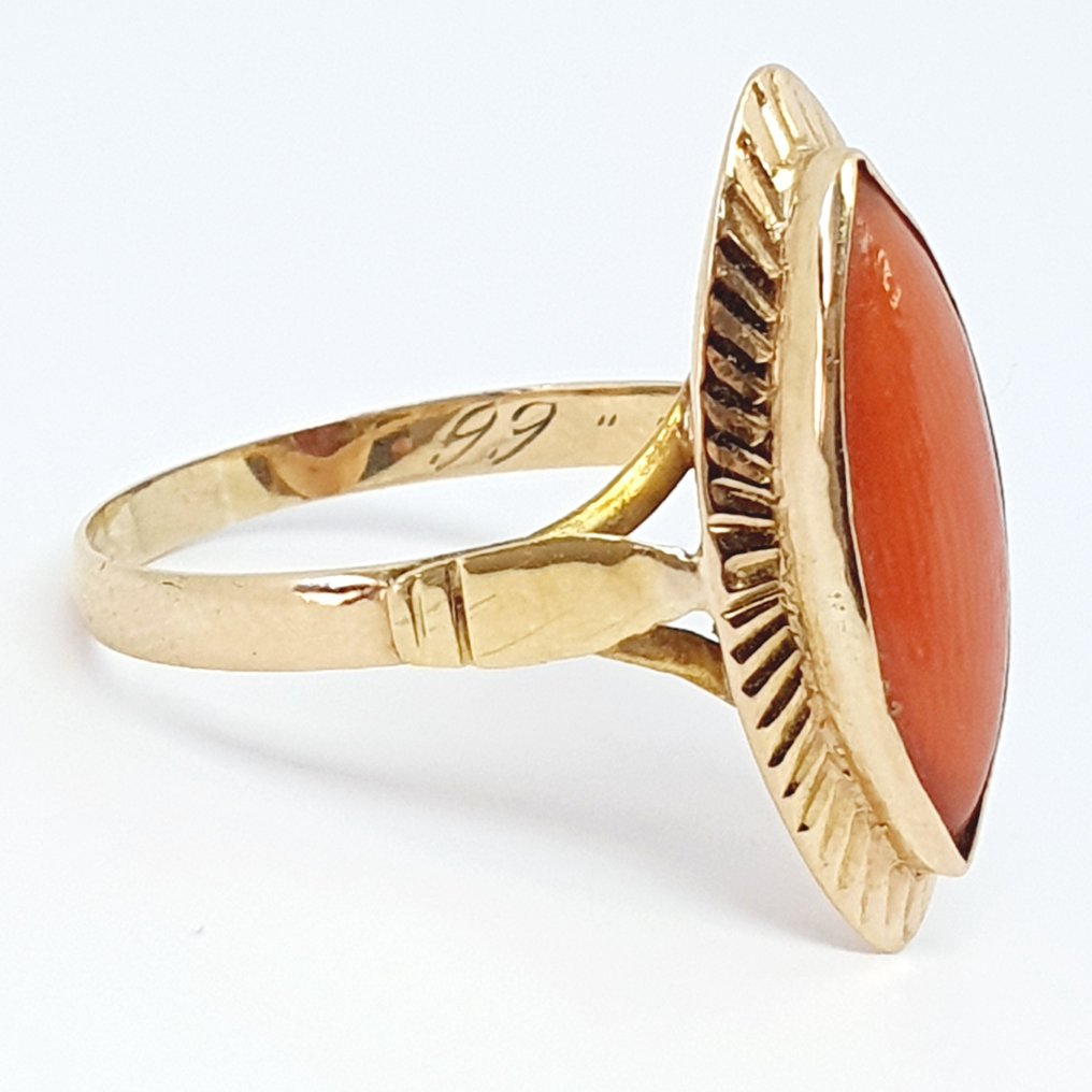 Δαχτυλίδι - 18 καράτια Κίτρινο χρυσό -  2.00ct. tw. Κοράλλι #4.3