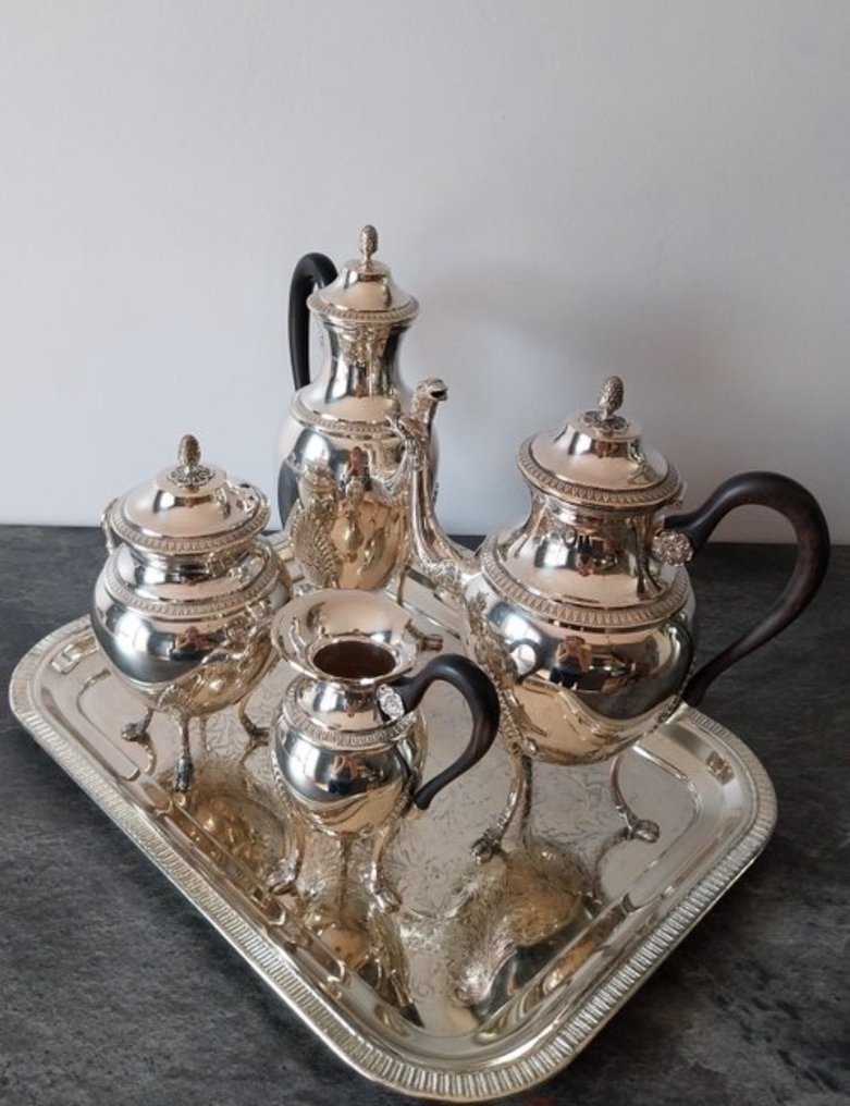 Ercuis - Coffee and tea service (5) - Silverplated #1.1