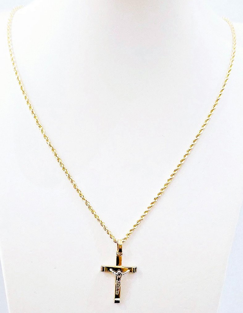 Necklace with pendant - 18 kt. White gold, Yellow gold #2.1