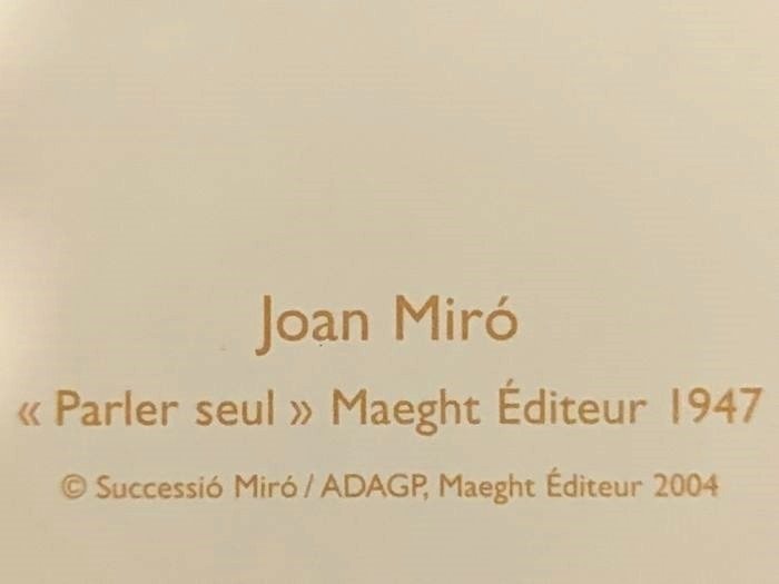 Joan Miro (1893-1983) - Surrealist couple - Parler seul (R298) #4.3