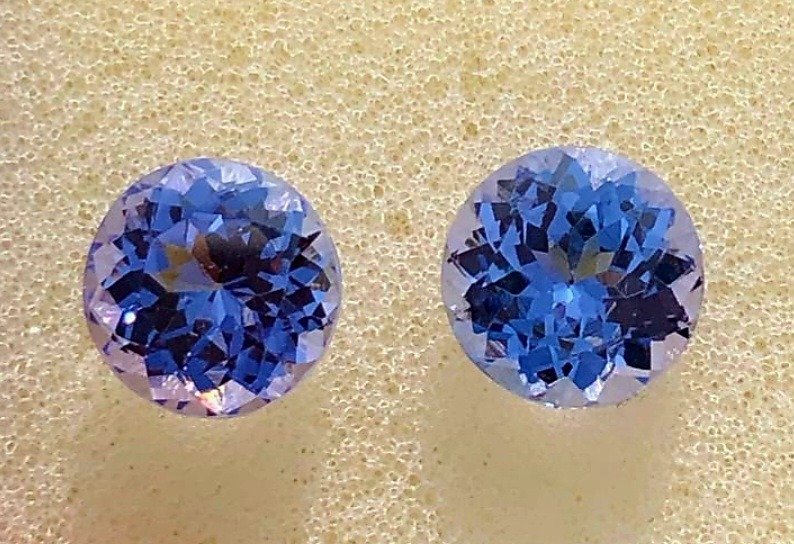 2 pcs  紫罗兰色, 蓝色 坦桑石  - 3.17 ct - 国际宝石研究院（IGI） #2.2