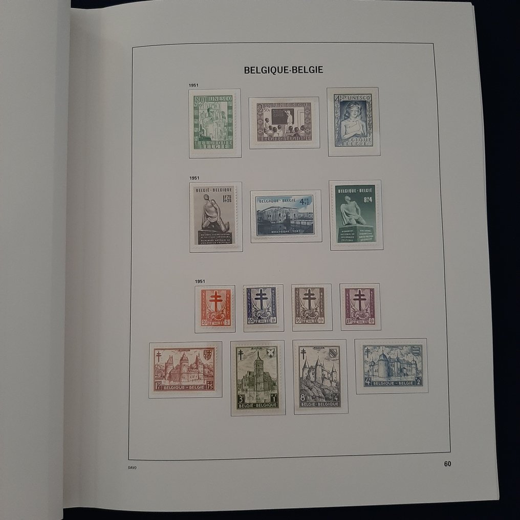 Belgia 1950/1969 - Colecție completă în albumul de lux Davo, partea a II-a. #4.3