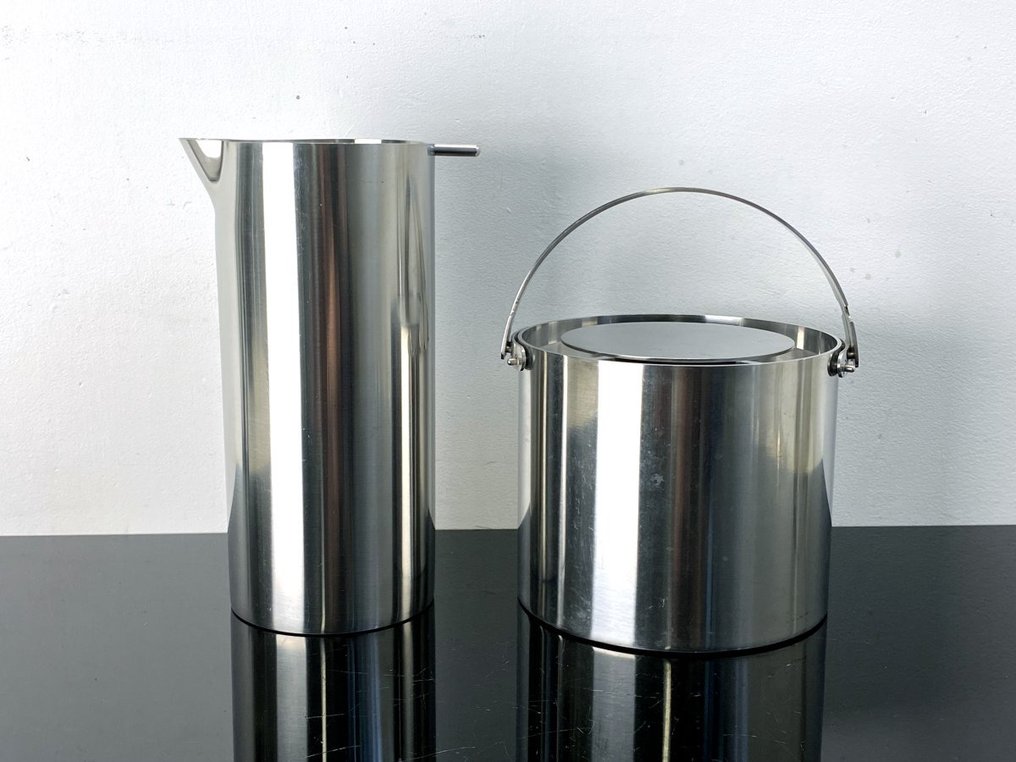 Stelton - Arne Jacobsen - Ice bucket -  Martini Mixer - Cylinda-Line - Steel  #1.1