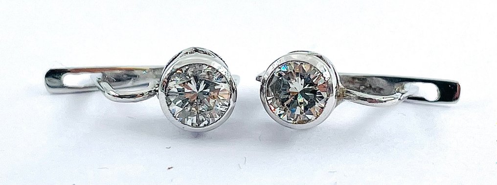 Boucles d'oreilles - 18 carats Or blanc Diamant  (Naturelle) #2.1