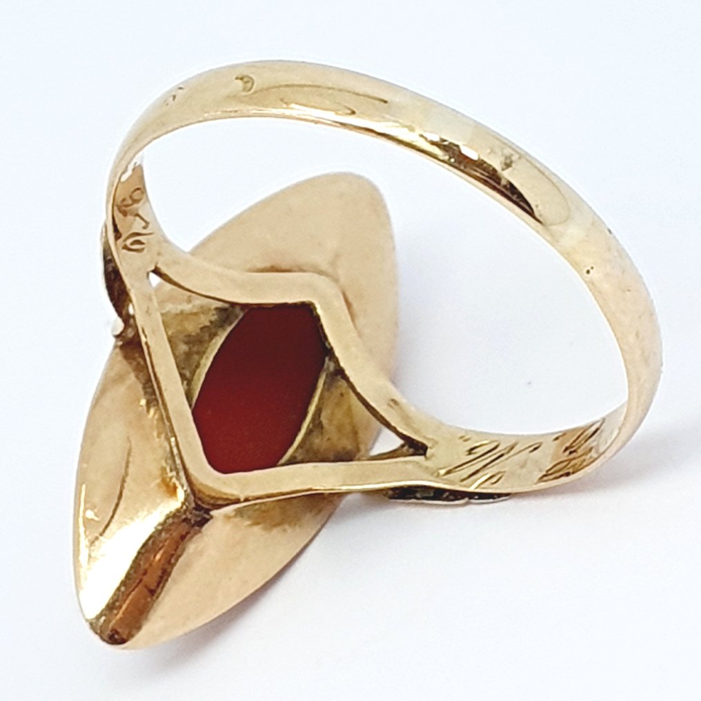 Δαχτυλίδι - 18 καράτια Κίτρινο χρυσό -  2.00ct. tw. Κοράλλι #3.2