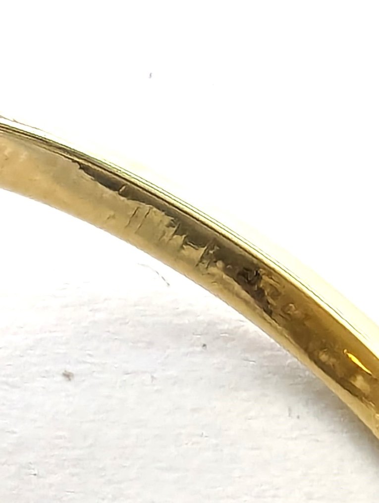 Ring - 18 kt. Yellow gold Opal - Diamond #1.2
