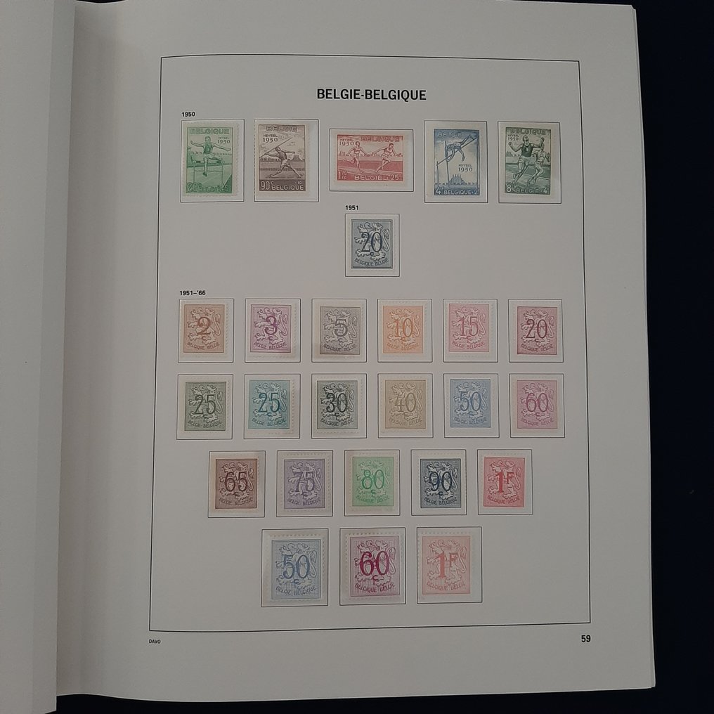 Belgia 1950/1969 - Colecție completă în albumul de lux Davo, partea a II-a. #3.2