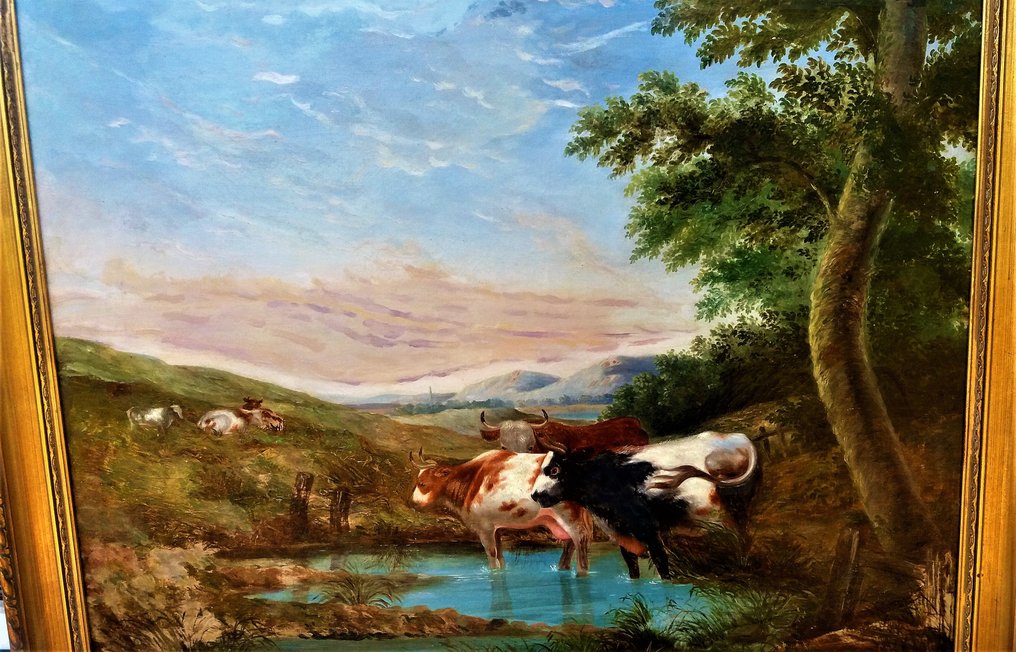 European school (XX) - Cows by a pond #3.1