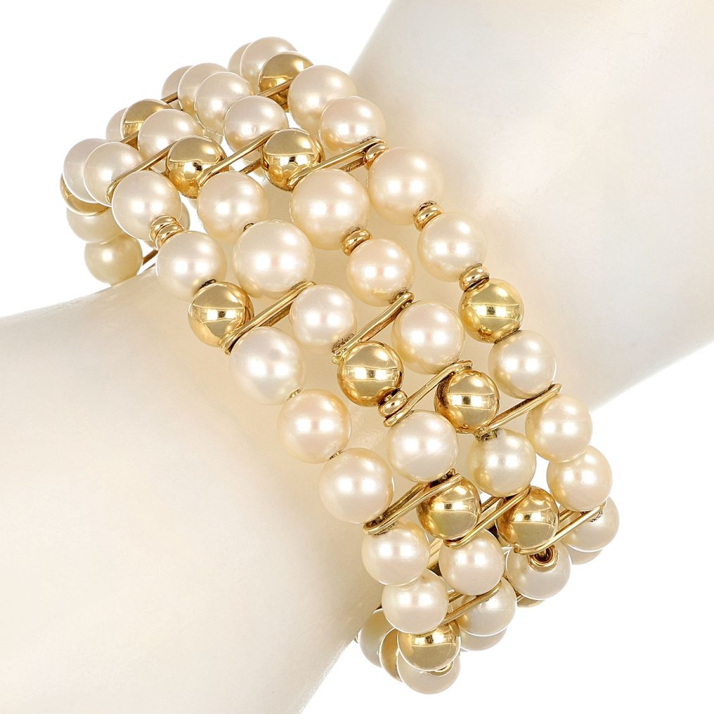 Armband - 18 kt Gelbgold Perle #1.2