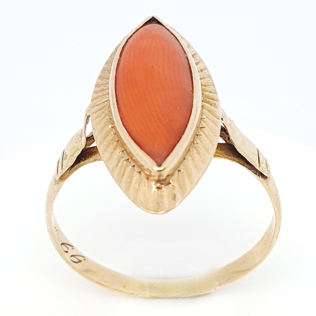Δαχτυλίδι - 18 καράτια Κίτρινο χρυσό -  2.00ct. tw. Κοράλλι #1.0