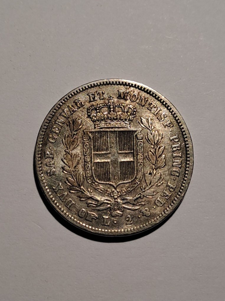 Olaszország, Szardíniai Királyság. Carlo Felice di Savoia (1821-1831). 2 Lire 1846 Torino  (Nincs minimálár) #1.1