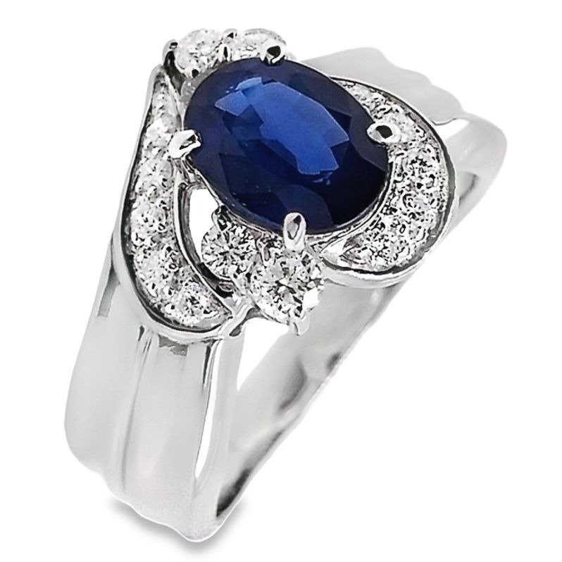 Ring Platinum -  1.66ct. tw. Sapphire - Diamond #1.1
