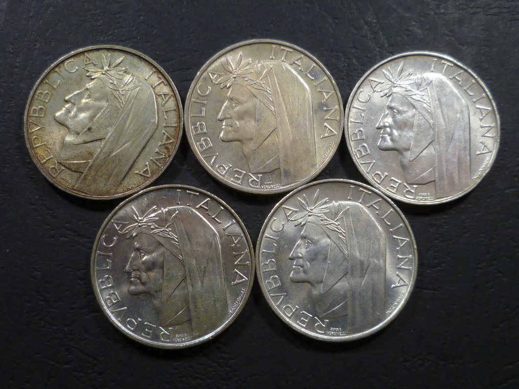 Italia, Italian tasavalta. 500 Lire 1958/1966 (50 monete) #2.1