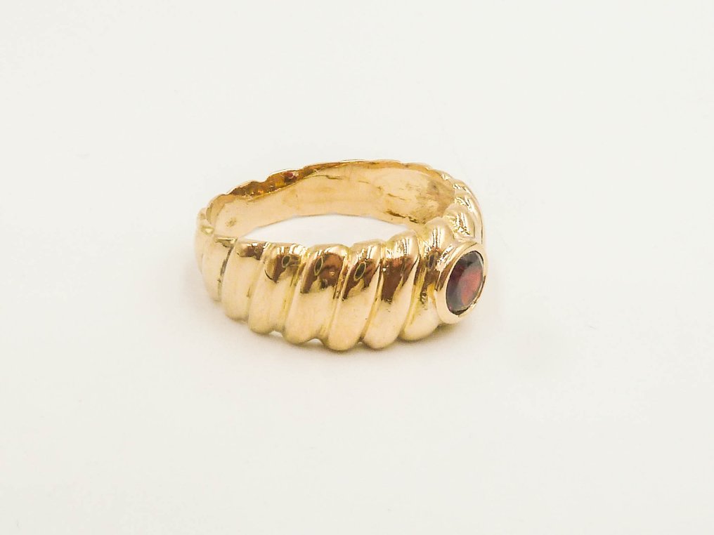 Bague - 18 carats Or jaune Grenat #3.2