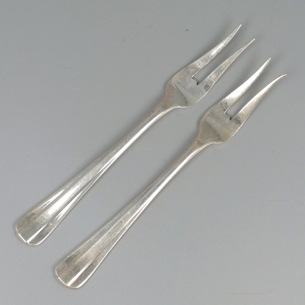 Christa Ehrlich, NO RESERVE "model 1064" set Vleeswaren vorkjes - Fork (2) - .833 silver #1.1
